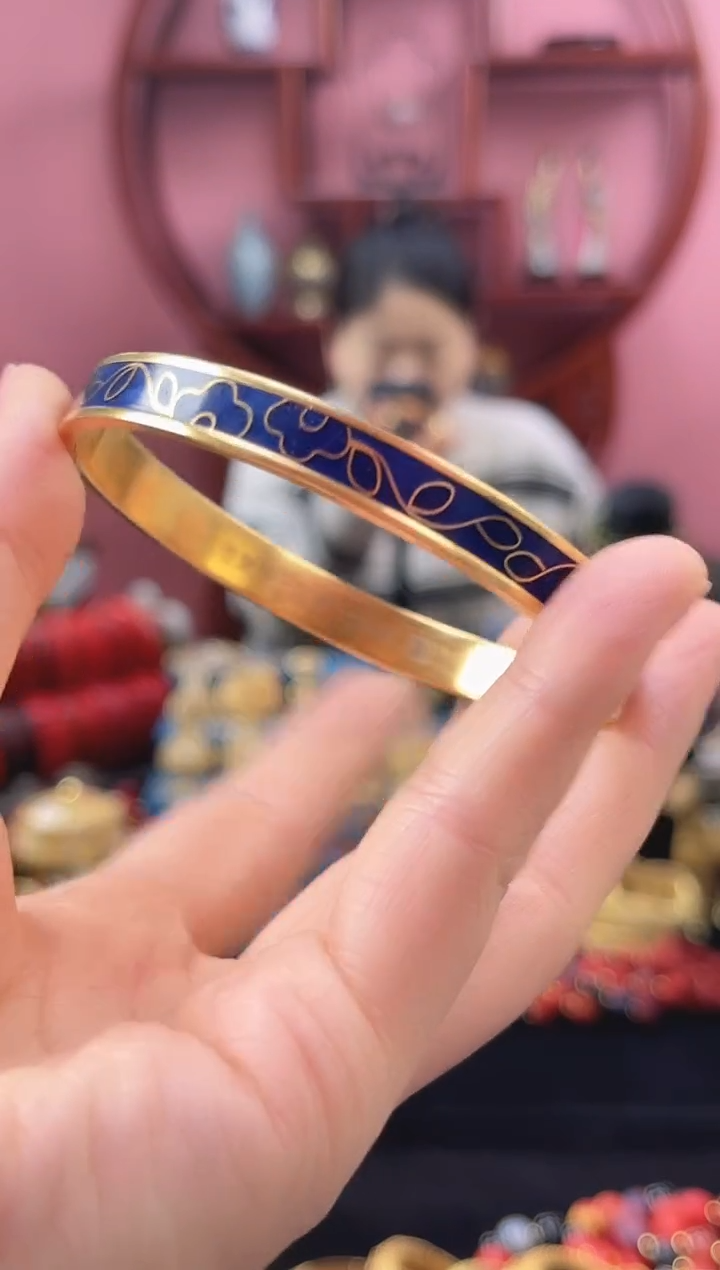 非遗 景泰蓝 手镯 齐宝烧 宝蓝 58