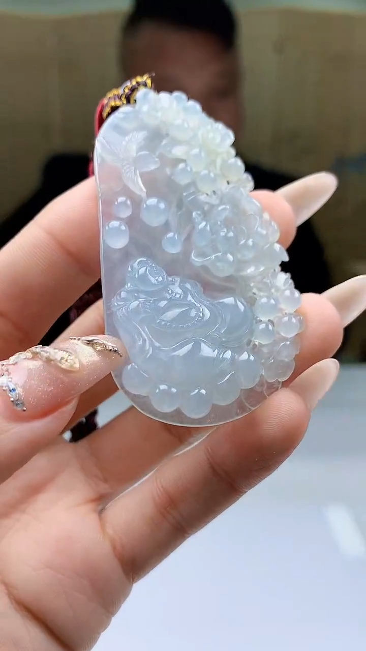 【闪购商品】定制翡翠未镶嵌4969ty-毛货挂件190