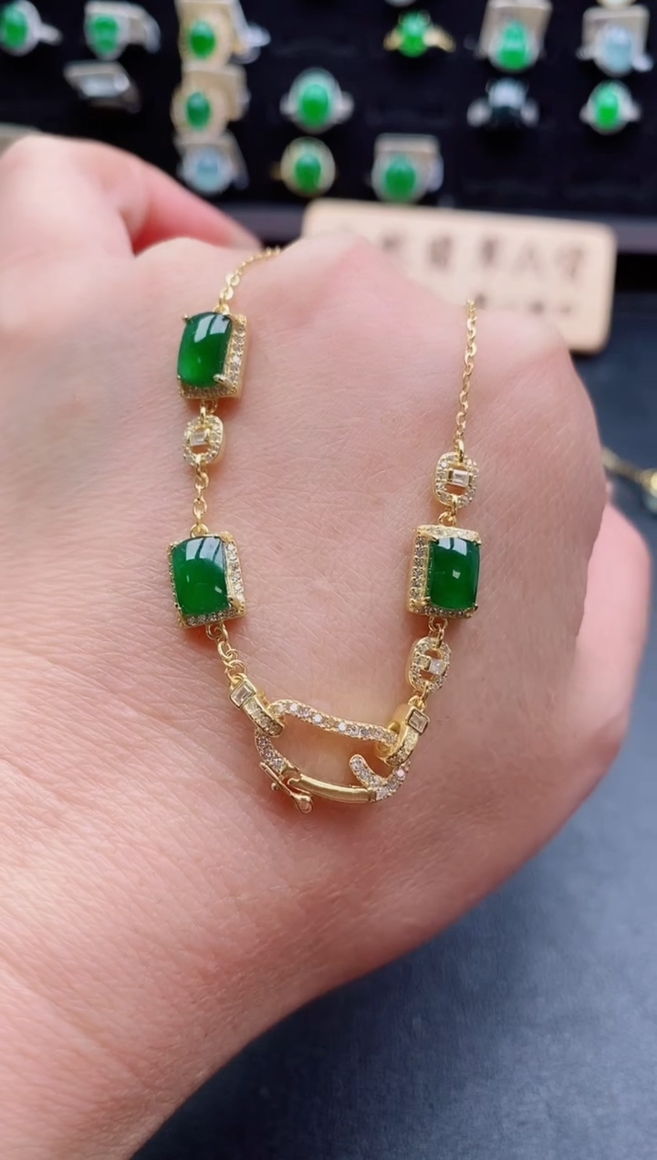 套链银S925镶嵌翡翠1