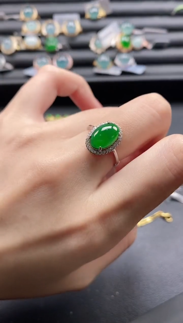 【闪购商品】翡翠戒指银S925镶嵌1111