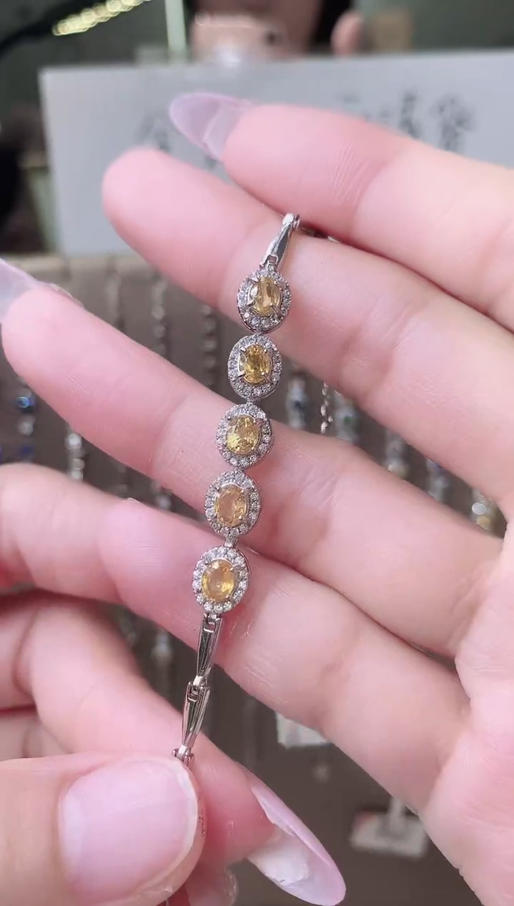 【闪购商品】彩色蓝宝石手链银S925镶嵌91-23
