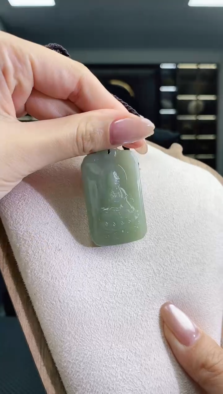 颈饰未镶嵌和田玉观音吊坠微瑕清货3