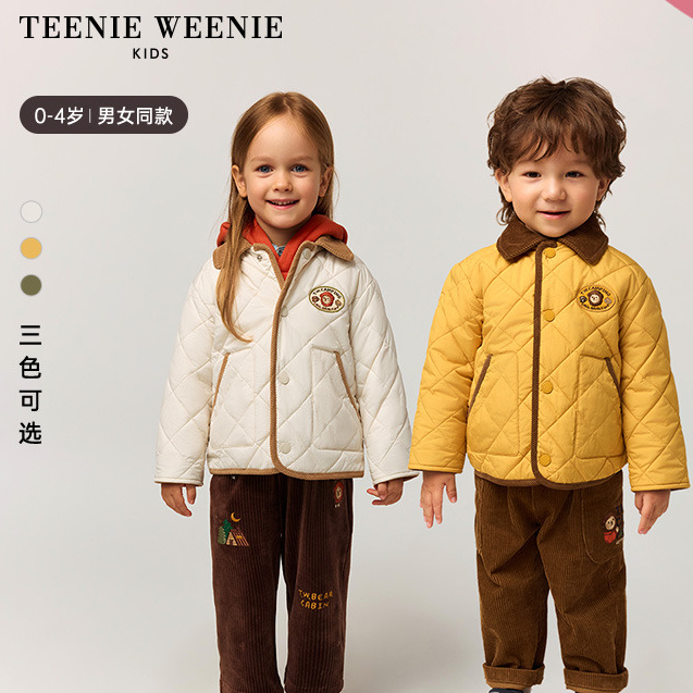 TeenieWeenieKids小熊童装秋冬刺绣翻领棉服外套T0JP258971H