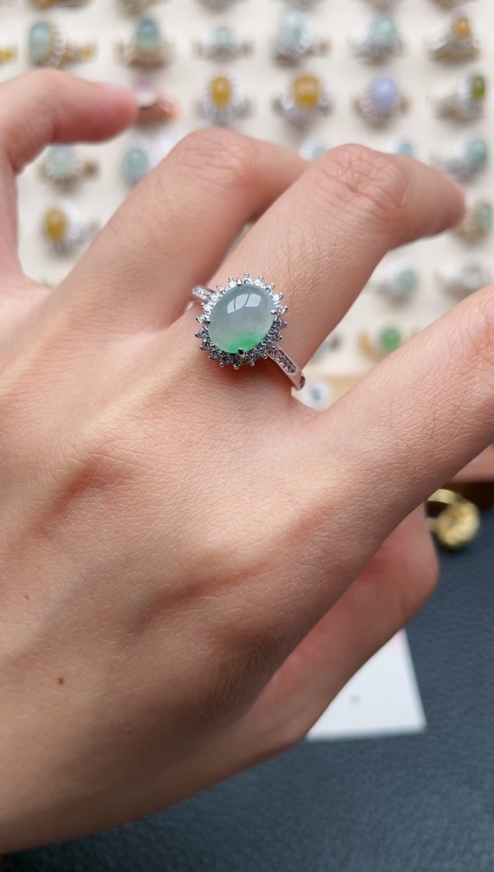 【闪购商品】翡翠戒指银S925镶嵌1111