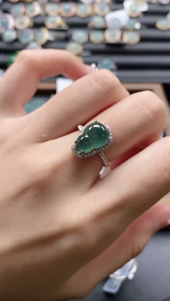【闪购商品】翡翠戒指银S925镶嵌51511