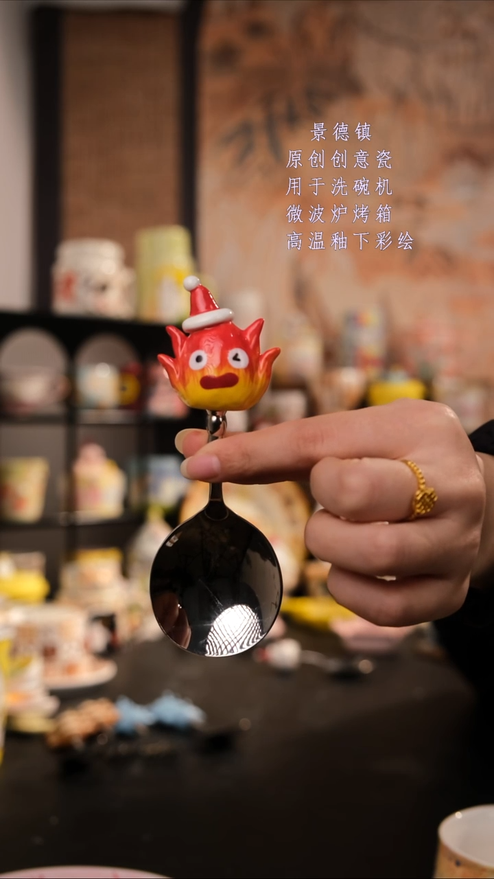 摆件陶v旺得可以陶瓷手工手绘设计师款