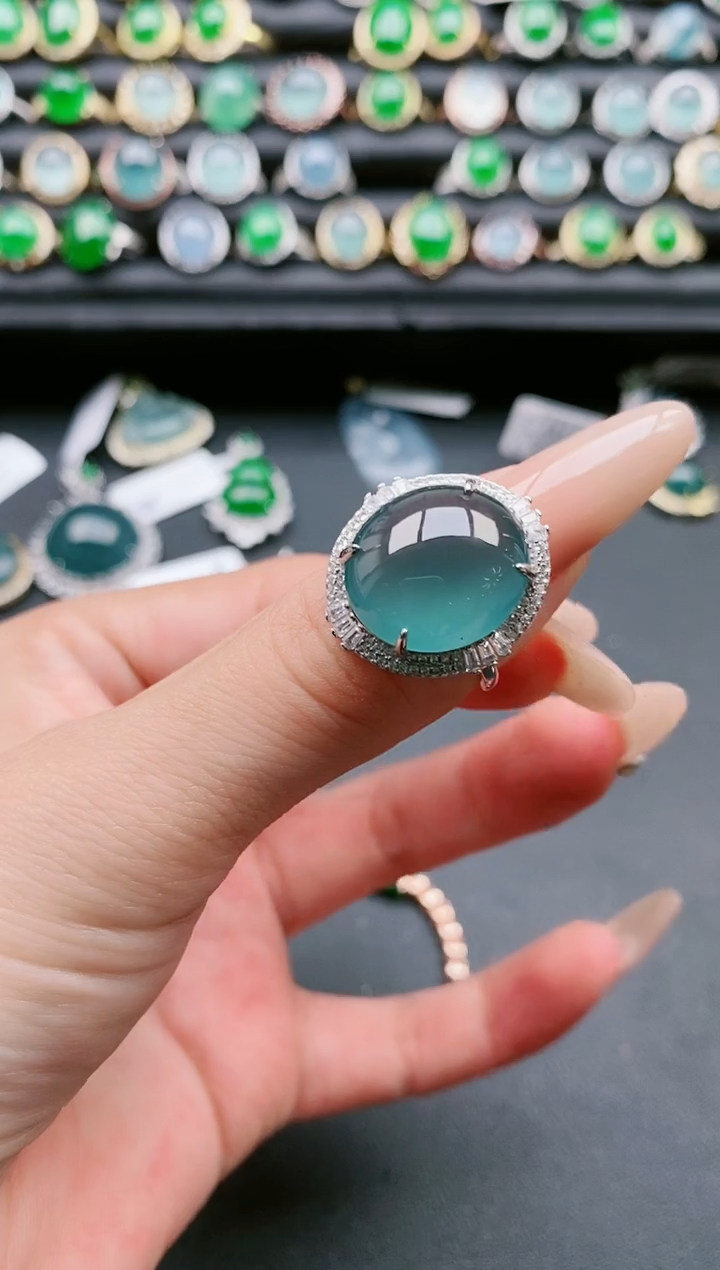【闪购商品】翡翠戒指银S925镶嵌11111111