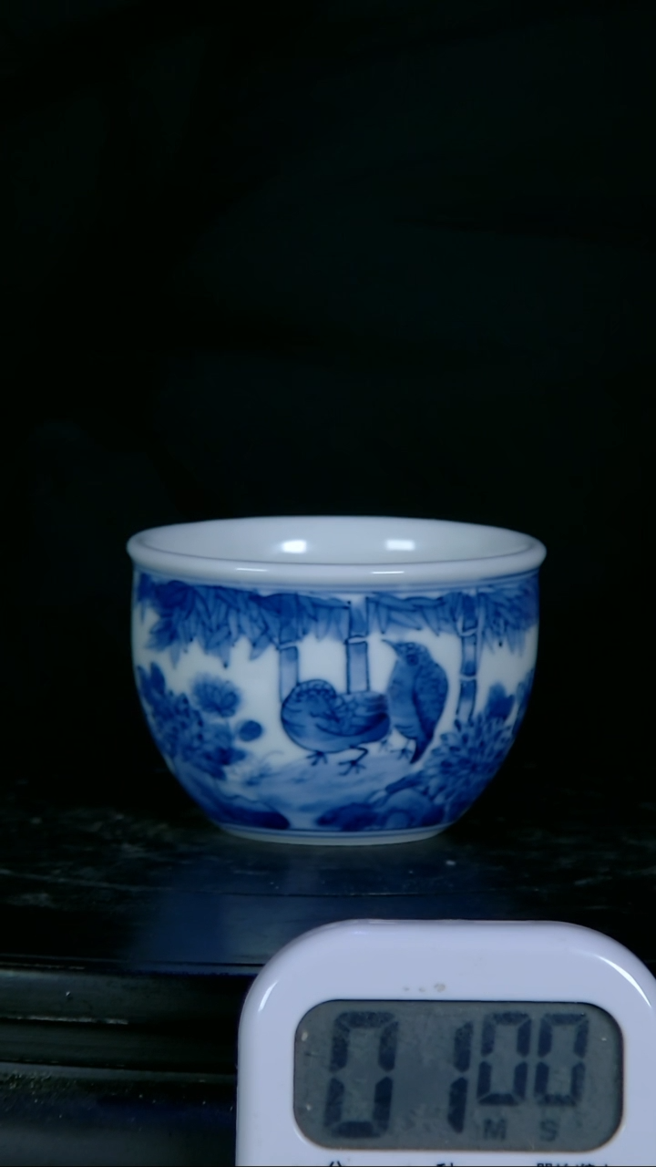 【闪购商品】杯青花精绘花鸟图笔筒