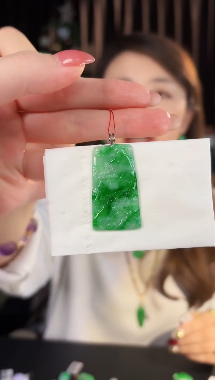 【闪购商品】翡翠颈饰18K金镶嵌缅料A货/支持复检/一件