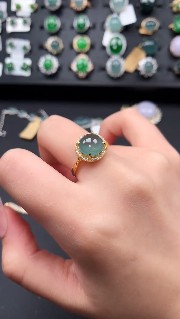 【闪购商品】翡翠戒指银S925镶嵌6141