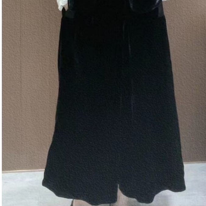 《CHUN》净色桑蚕丝丝绒半身裙