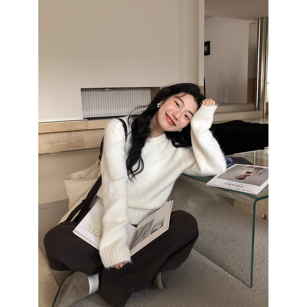 宇宙星光！百搭不挑人的经典圆领落肩2%羊毛毛衣WS56039