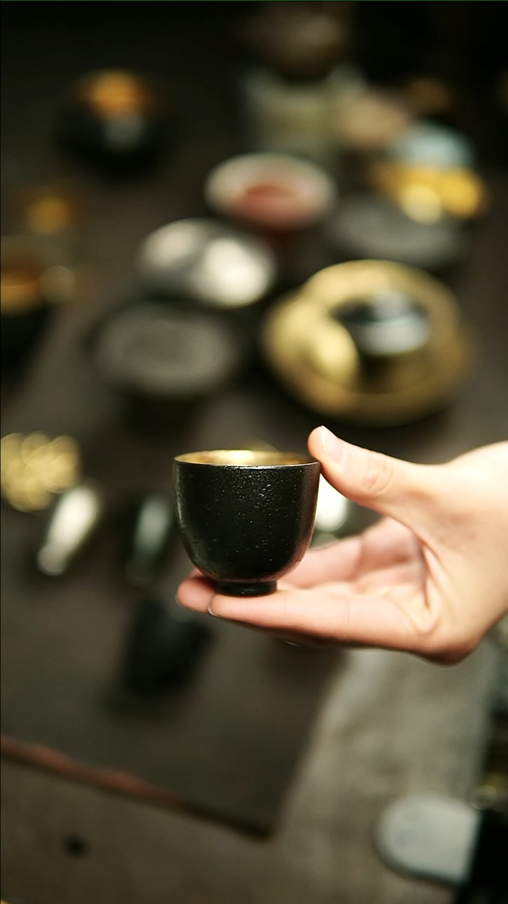 【闪购商品】松风舍黑金小圆直杯