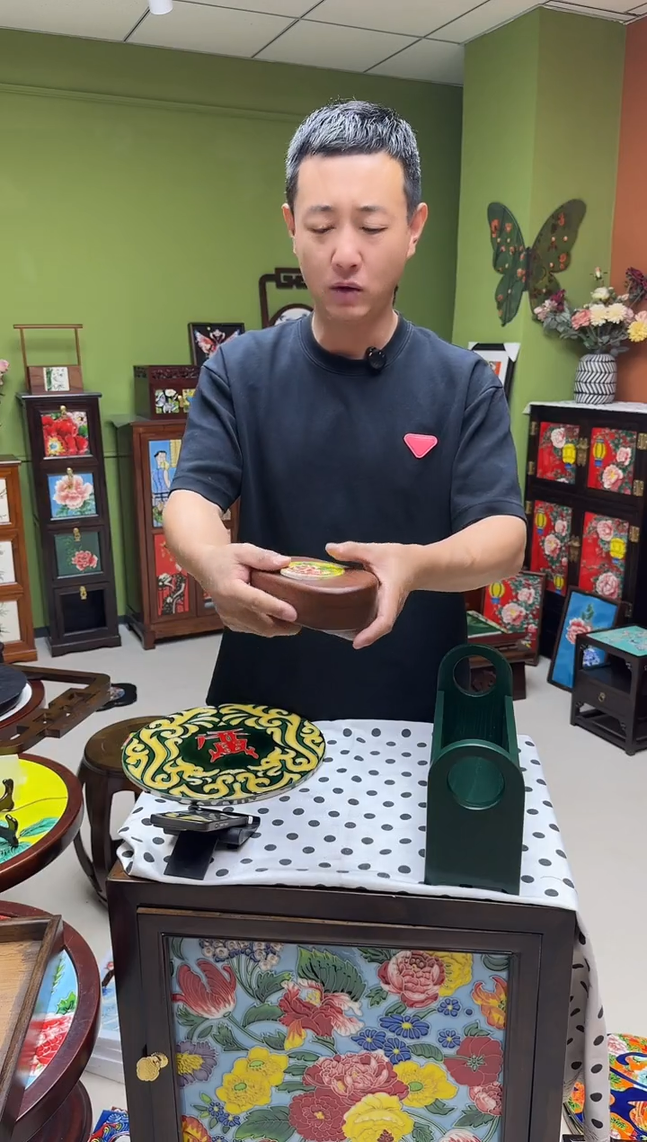 陶瓷首饰盒 芥末绿 微瑕