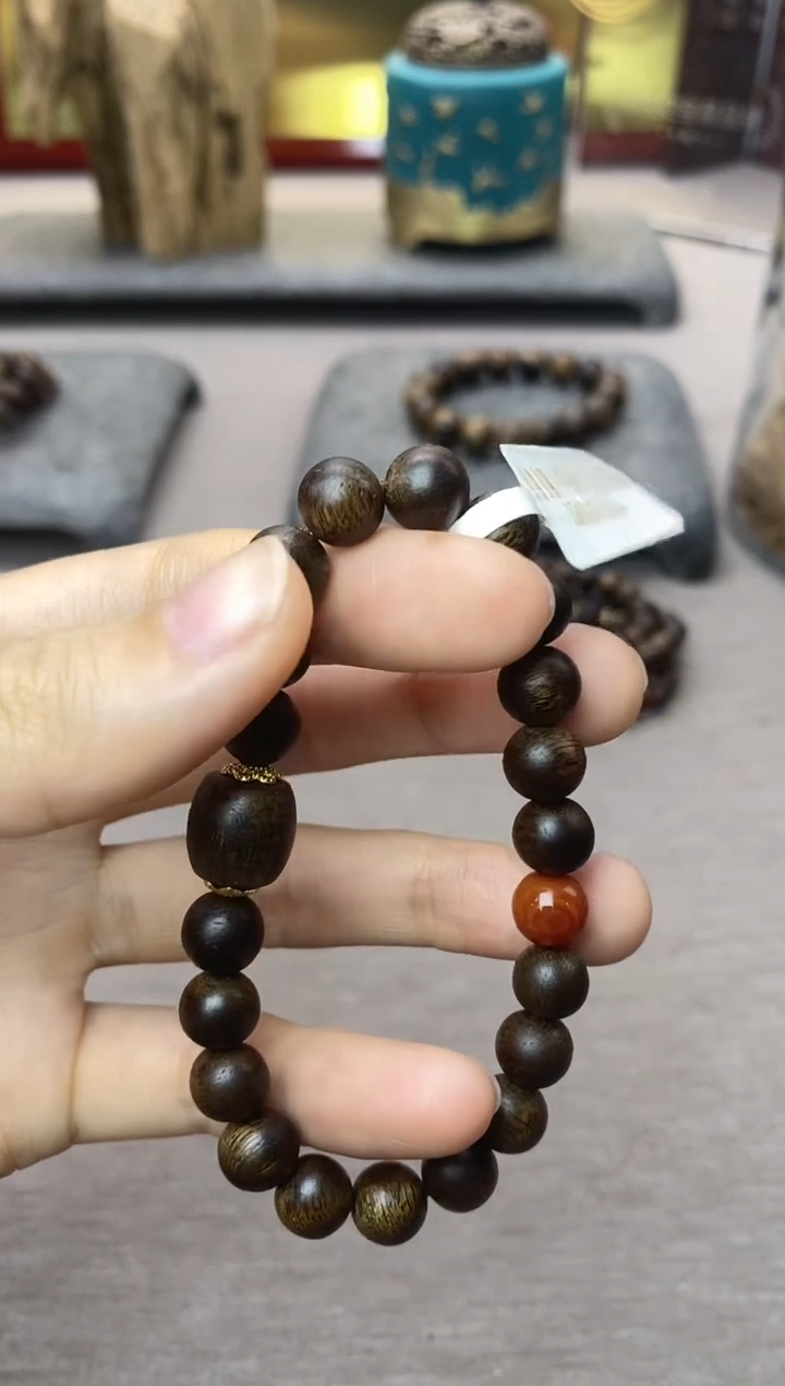 【闪购商品】沉香手串紫棋08+白棋单珠沉水老料