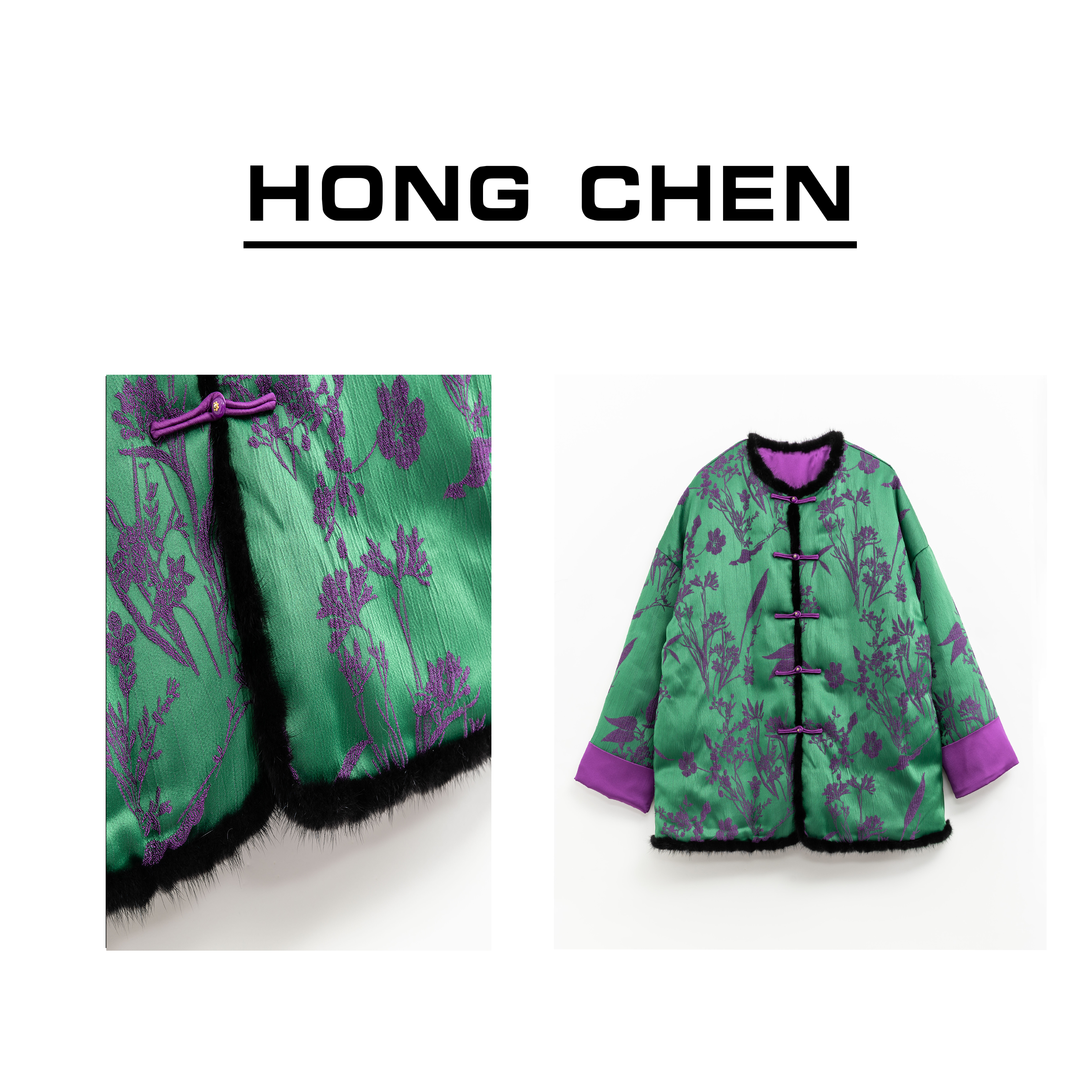 【虹辰·鹅绒服】高端浮雕花立体气质鹅绒服高级感优雅时尚保暖HC829