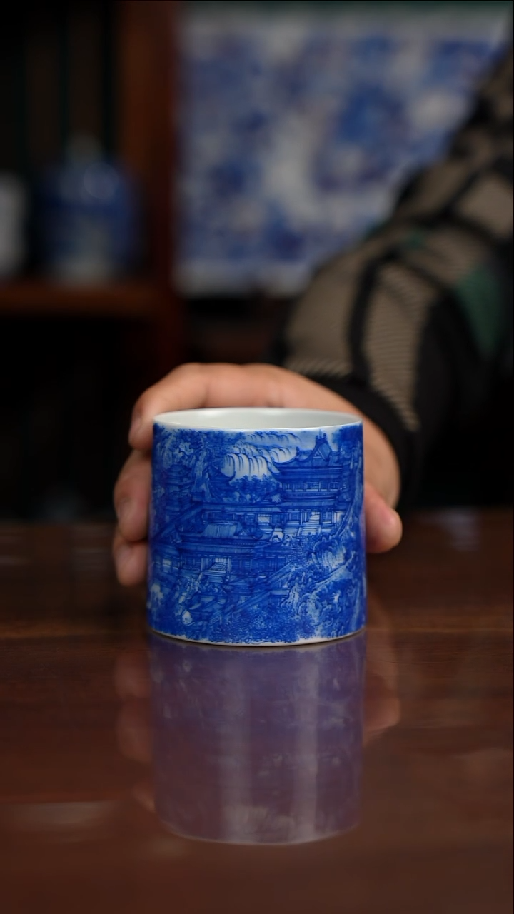 自成堂柴窑青花九成宫