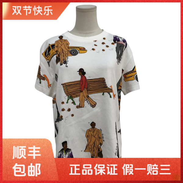 妃鱼/路易威登/棉/T恤/95新/凡1006