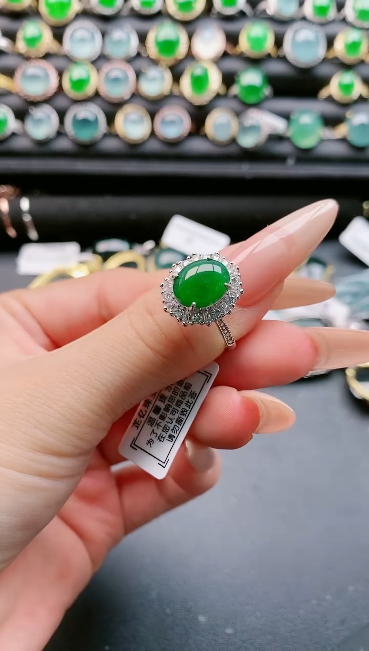 【闪购商品】翡翠戒指银S925镶嵌1111111