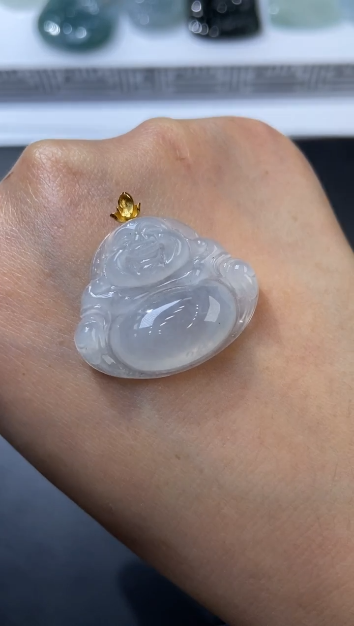 18K金镶嵌挂件翡翠376396   多人