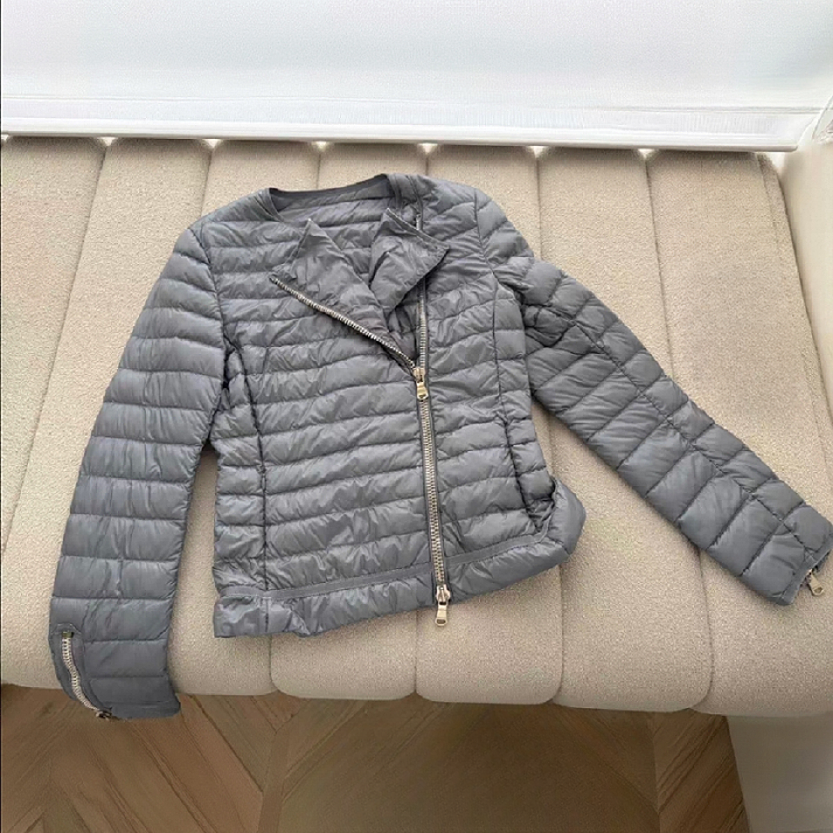 99新 MONCLER 活动-100汤/P245518417/ 灰色 AMEY 薄款 拉链服