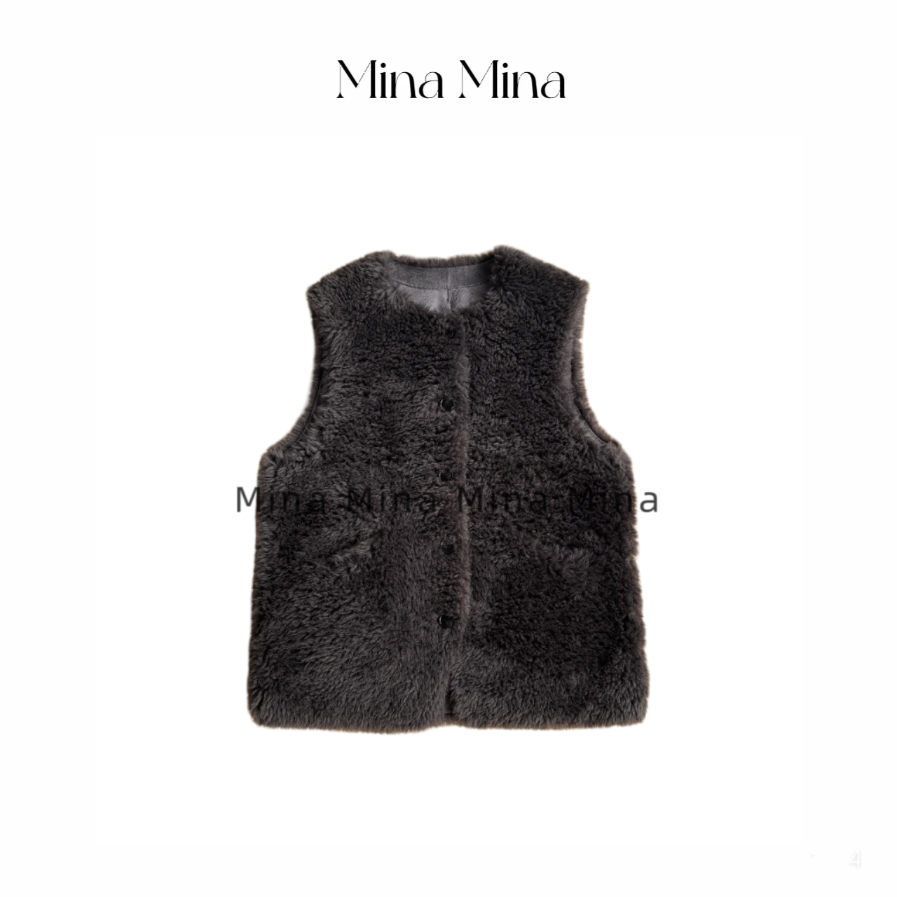 【Mina Studio】 2025初冬款 极简洋气羊毛无袖马甲背心 2025Q25181