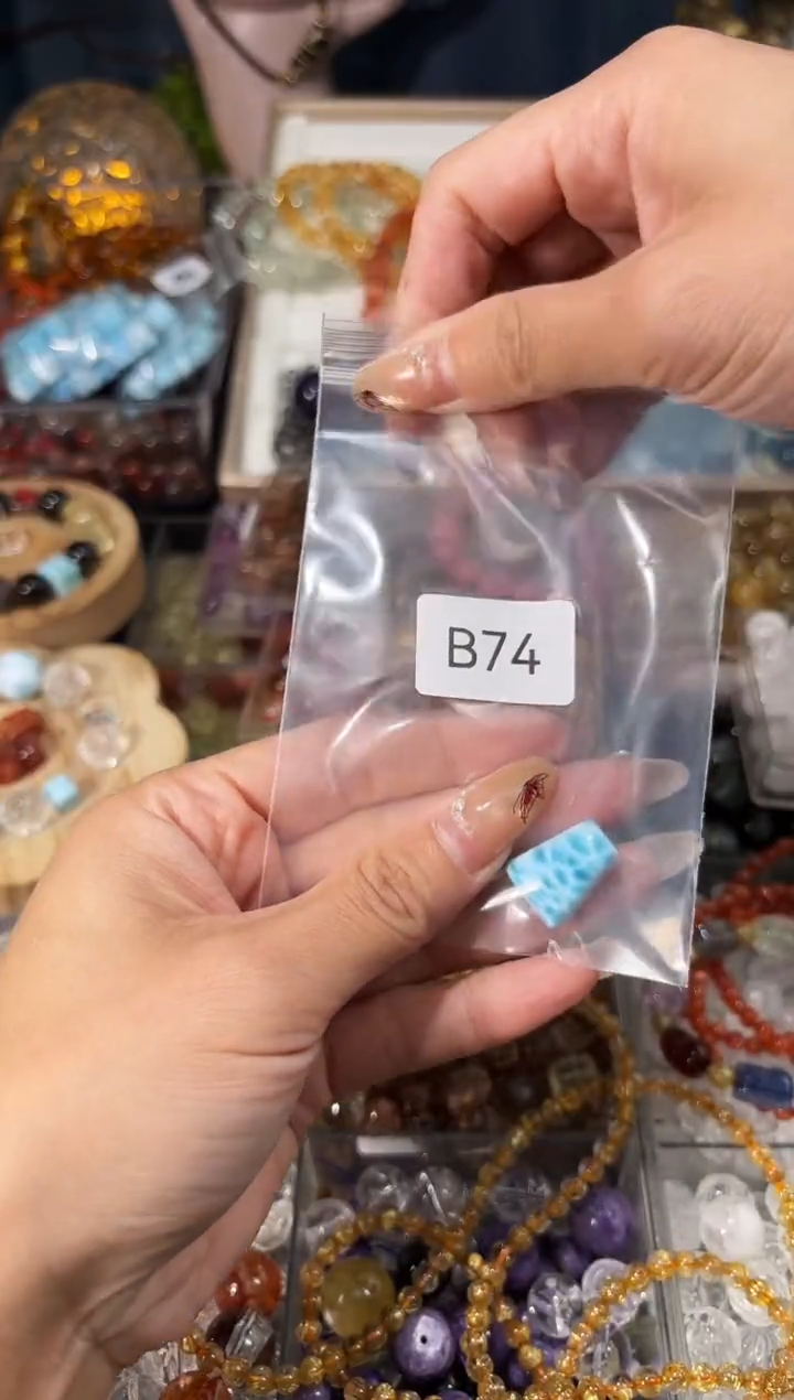 【闪购商品】针钠钙石（海纹石）手串银S925镶嵌B74海纹坠一个拍3