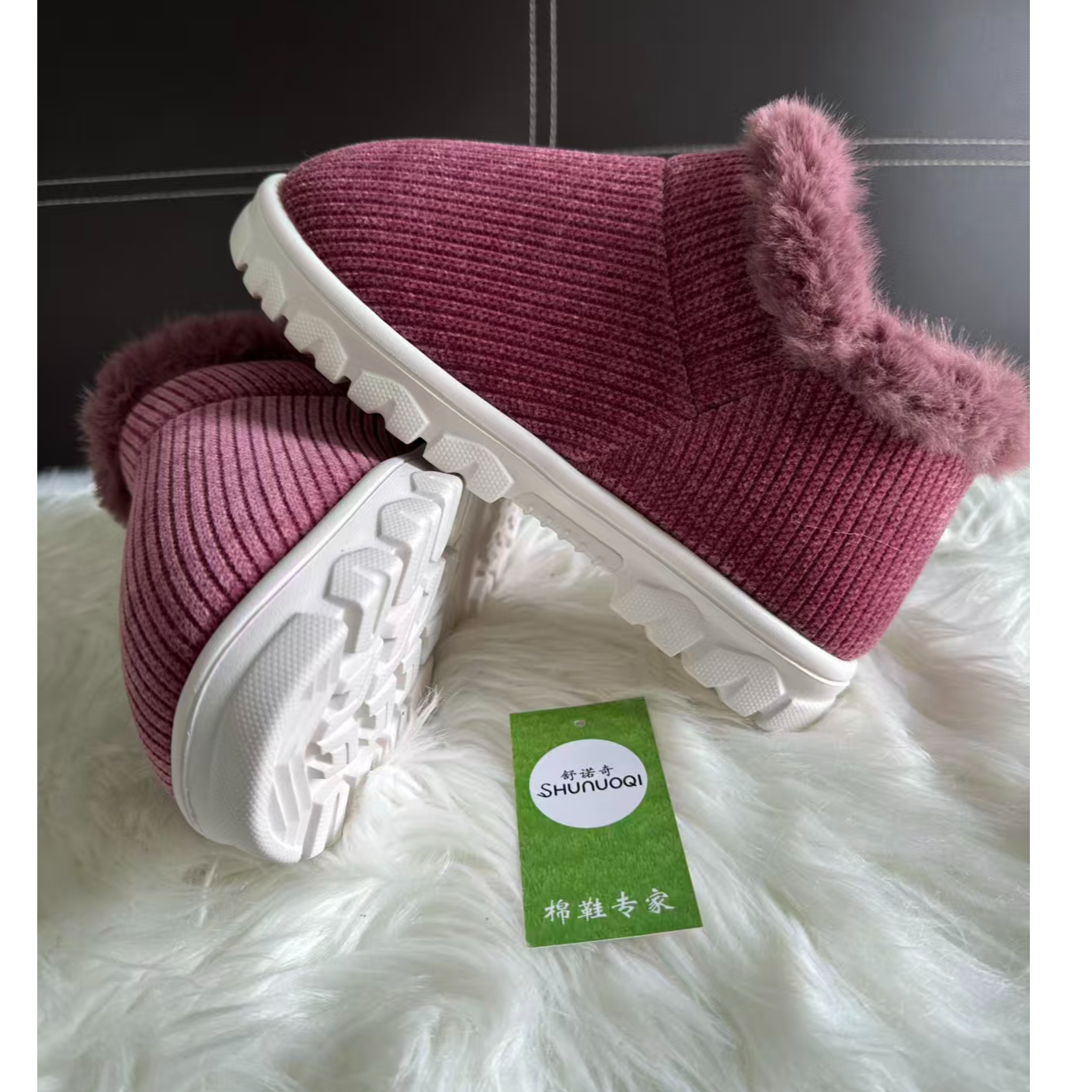 冬季加绒女士保暖大棉鞋居家保暖鞋防滑室外东北大棉鞋