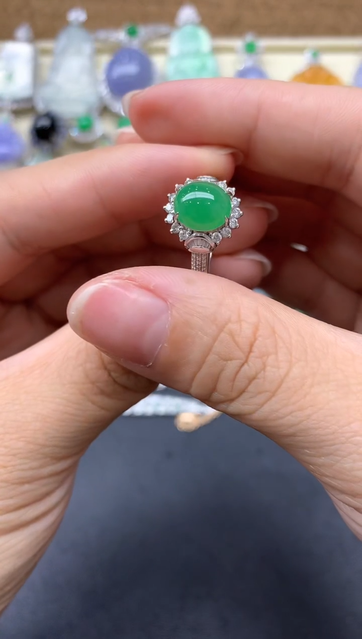 【闪购商品】翡翠戒指18K金镶嵌487-中国好珍宝