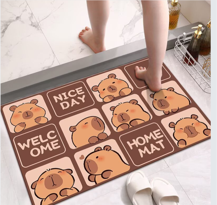 KX8065【50×80cm】硅藻泥卫生间浴室地垫防滑防油免洗耐脏脚垫家用