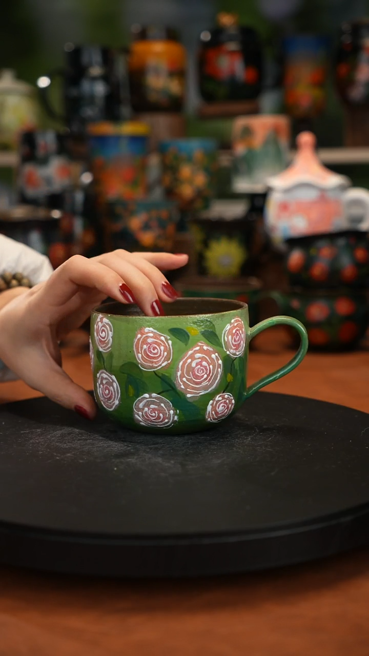 紫砂油画手绘釉下彩