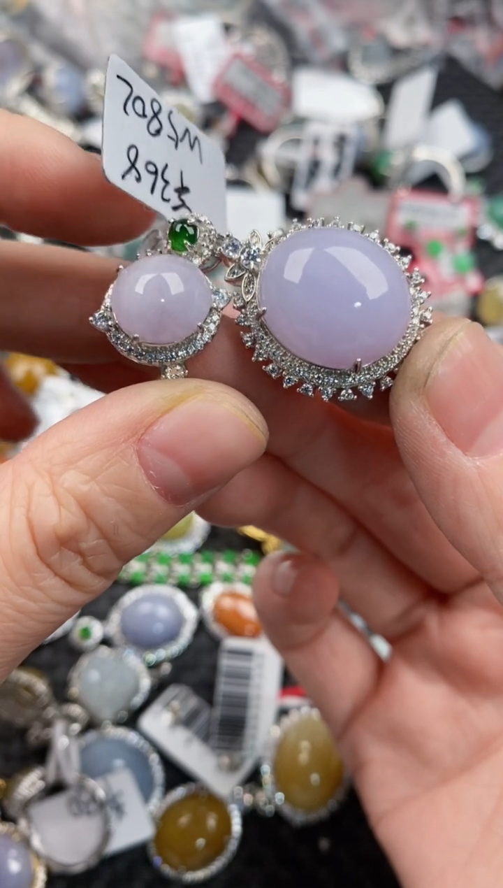 银S925镶嵌戒指翡翠12             4