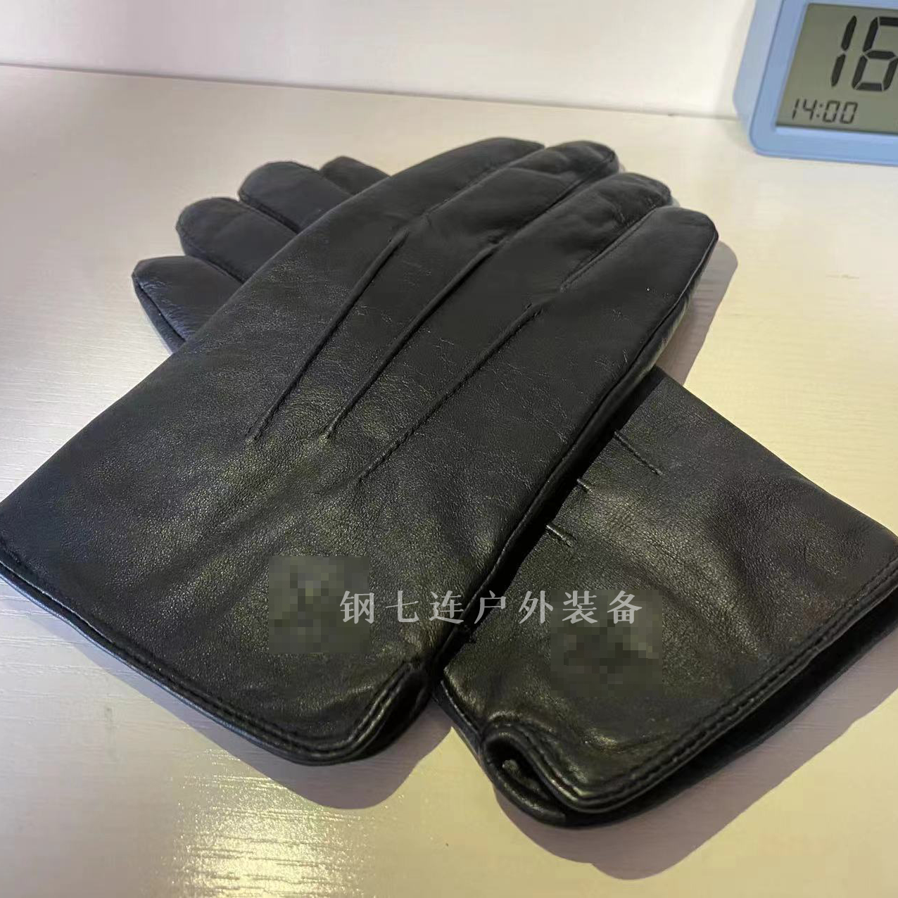 钢七连户外 山羊皮手套 冬季保暖皮手套 内里加绒