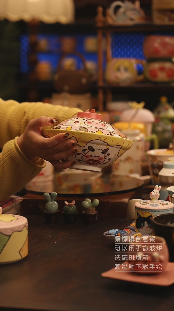 陶瓷景德镇可爱陶瓷釉下彩绘设计师款