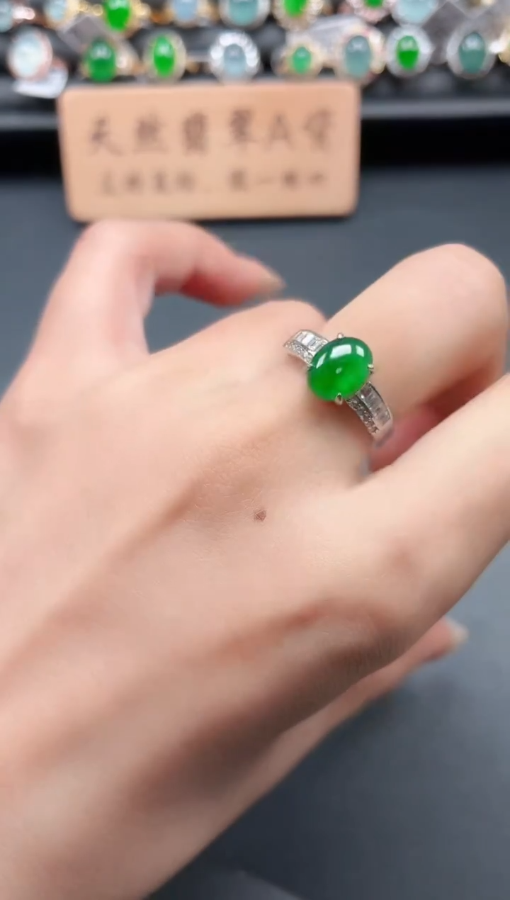 银S925镶嵌戒指翡翠11111