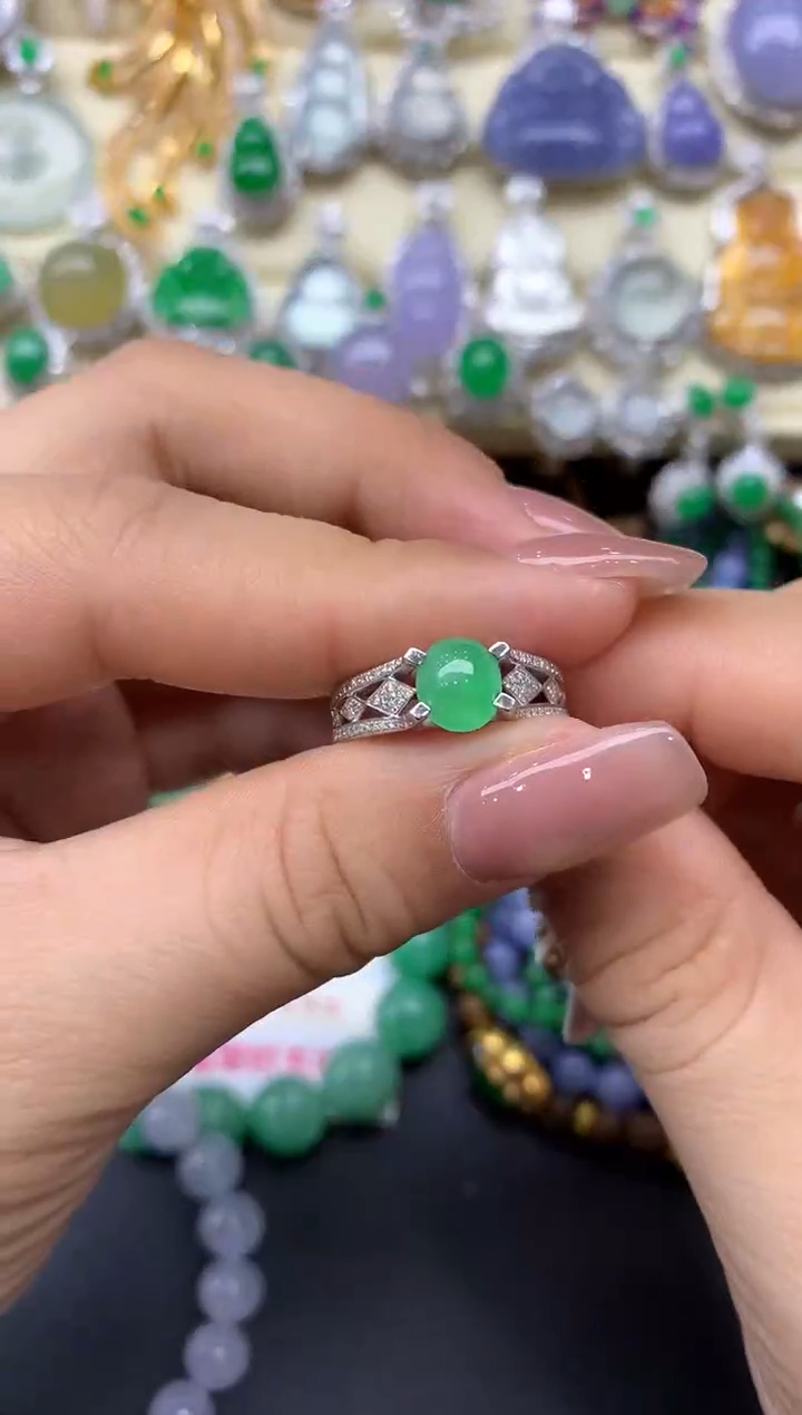 18K金镶嵌戒指翡翠259-中国好珍宝