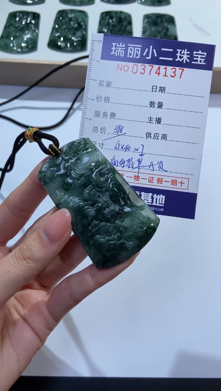 颈饰未镶嵌翡翠379111/翡翠山水   多样性一件发