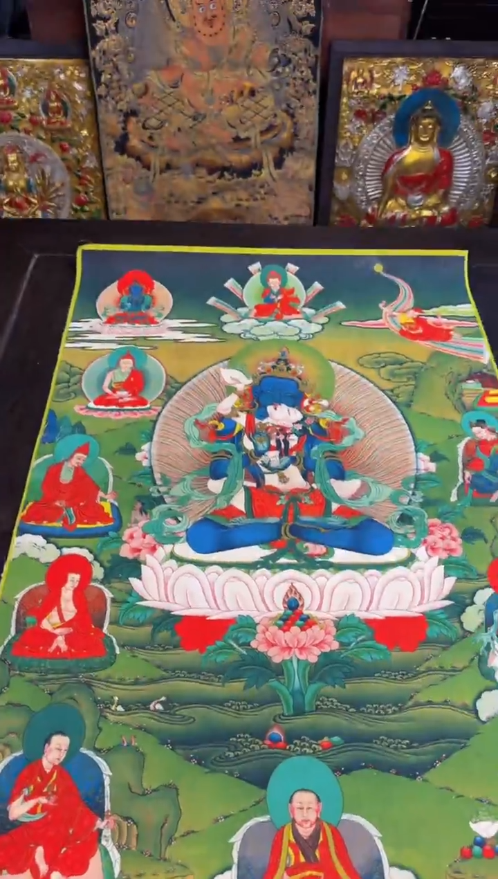 装裱画精品手绘唐卡链接--A040