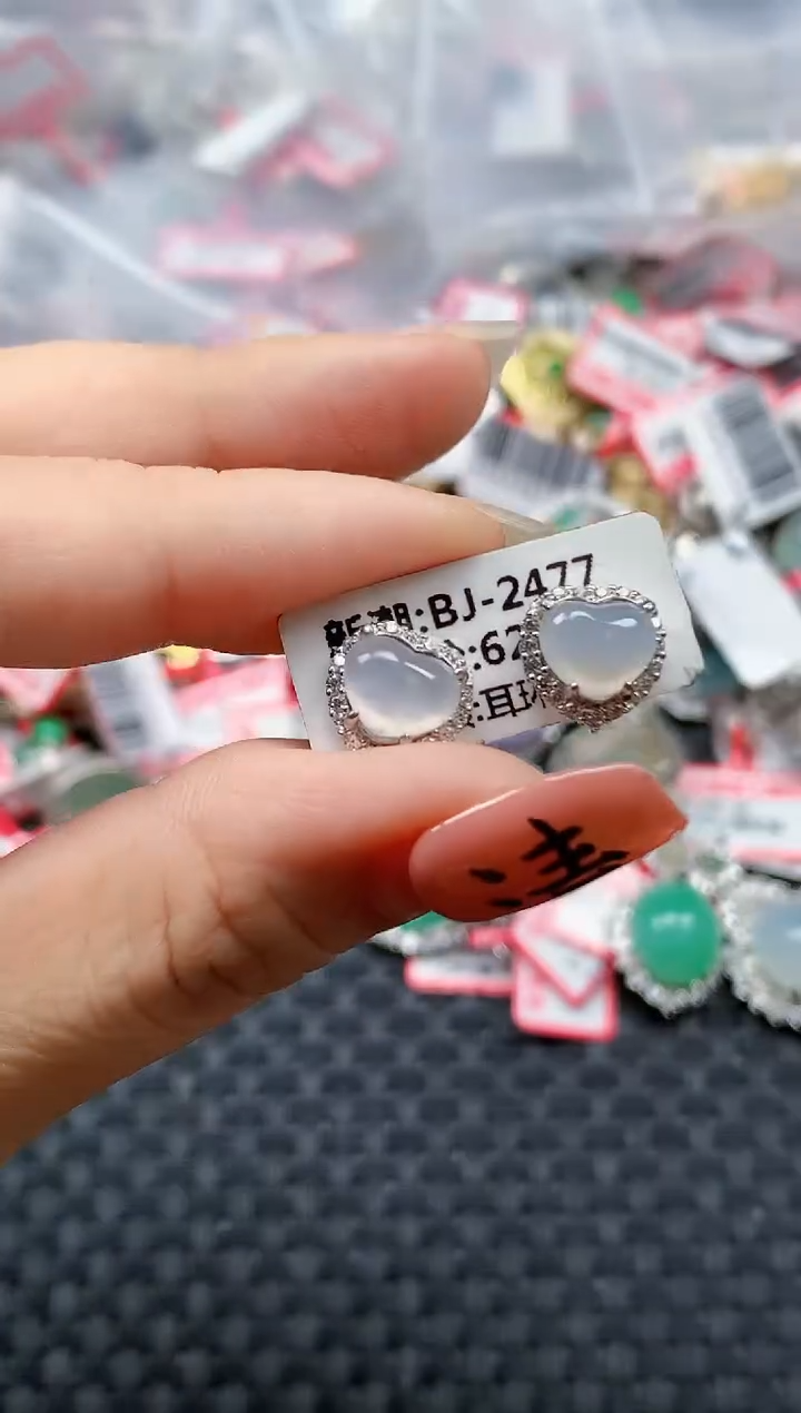 银S925镶嵌戒指翡翠天然A货缅甸翡翠