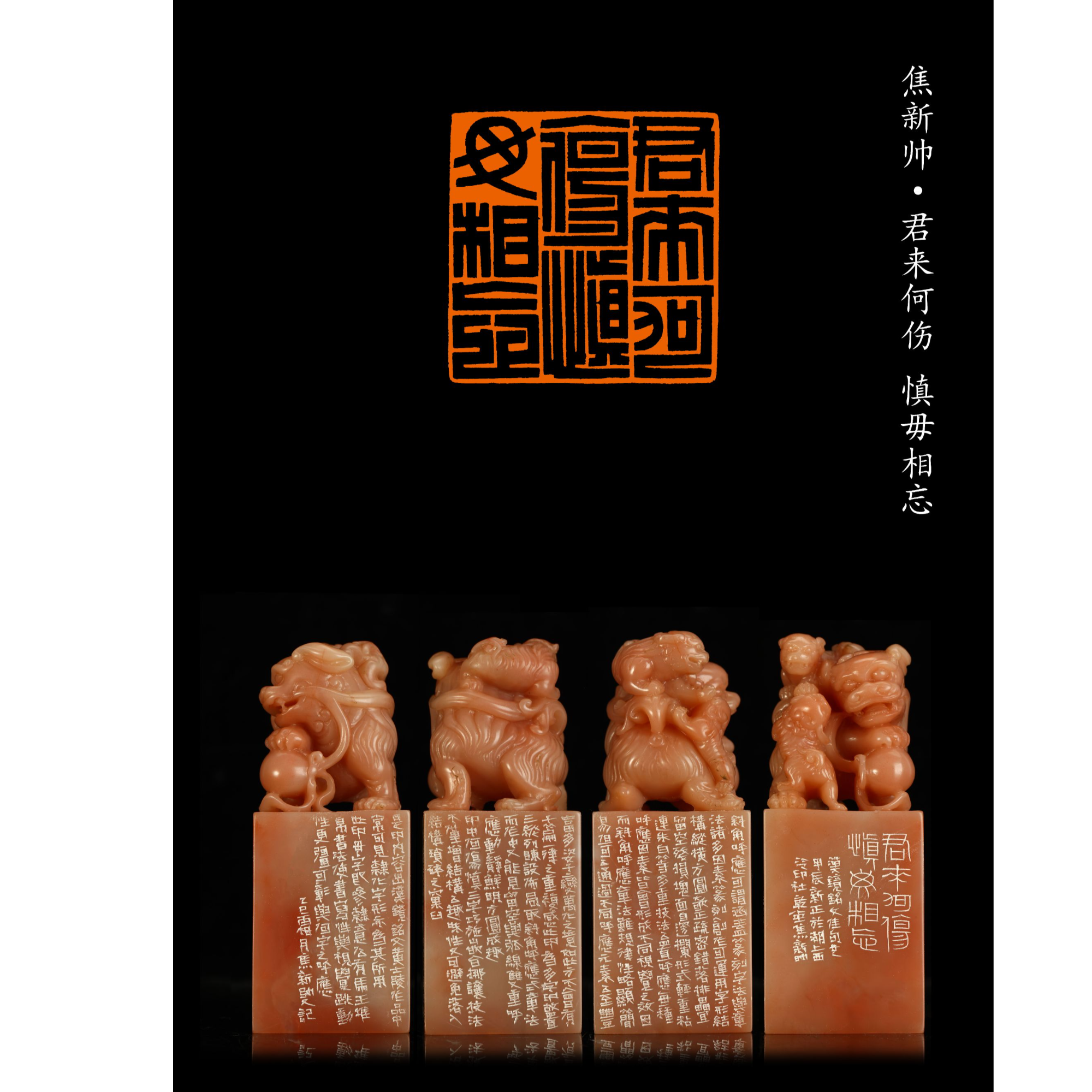 篆刻焦新帅 君来何伤，慎毋相忘