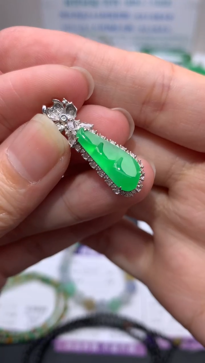 【闪购商品】定制翡翠18K金镶嵌模式推广期24小时鉴赏期