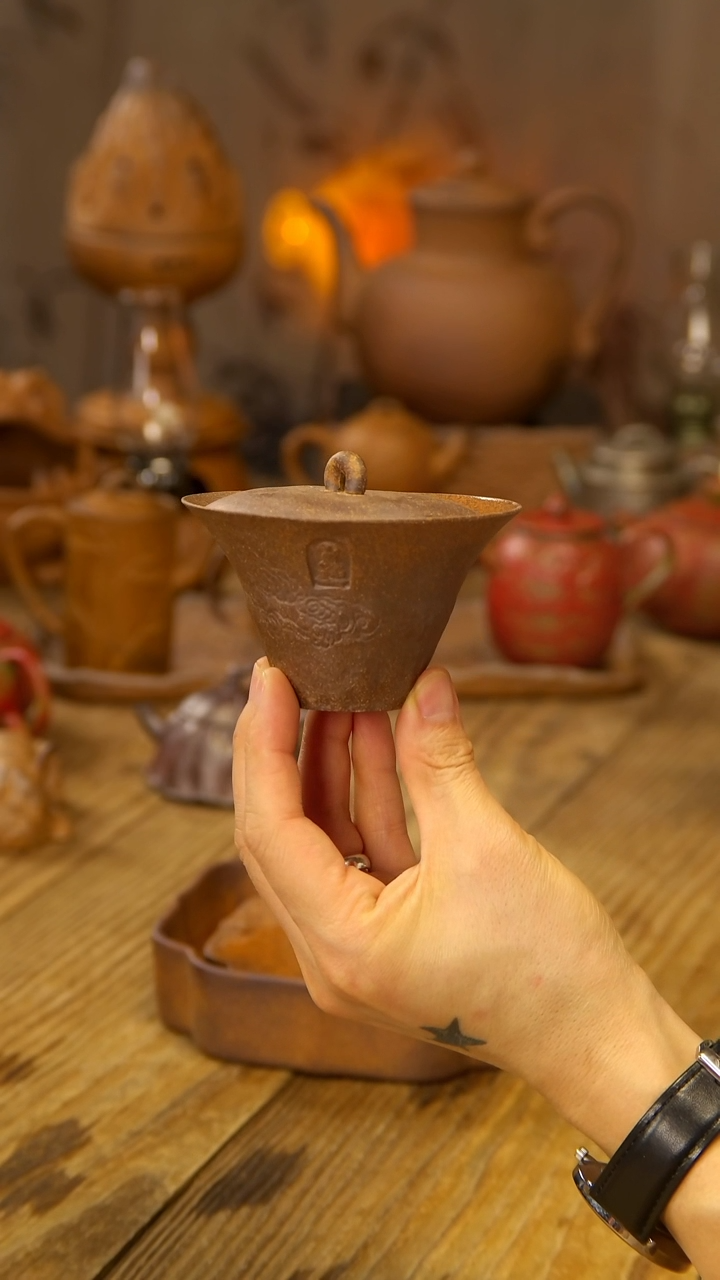 陶瓷黑金版敦煌盖碗0000