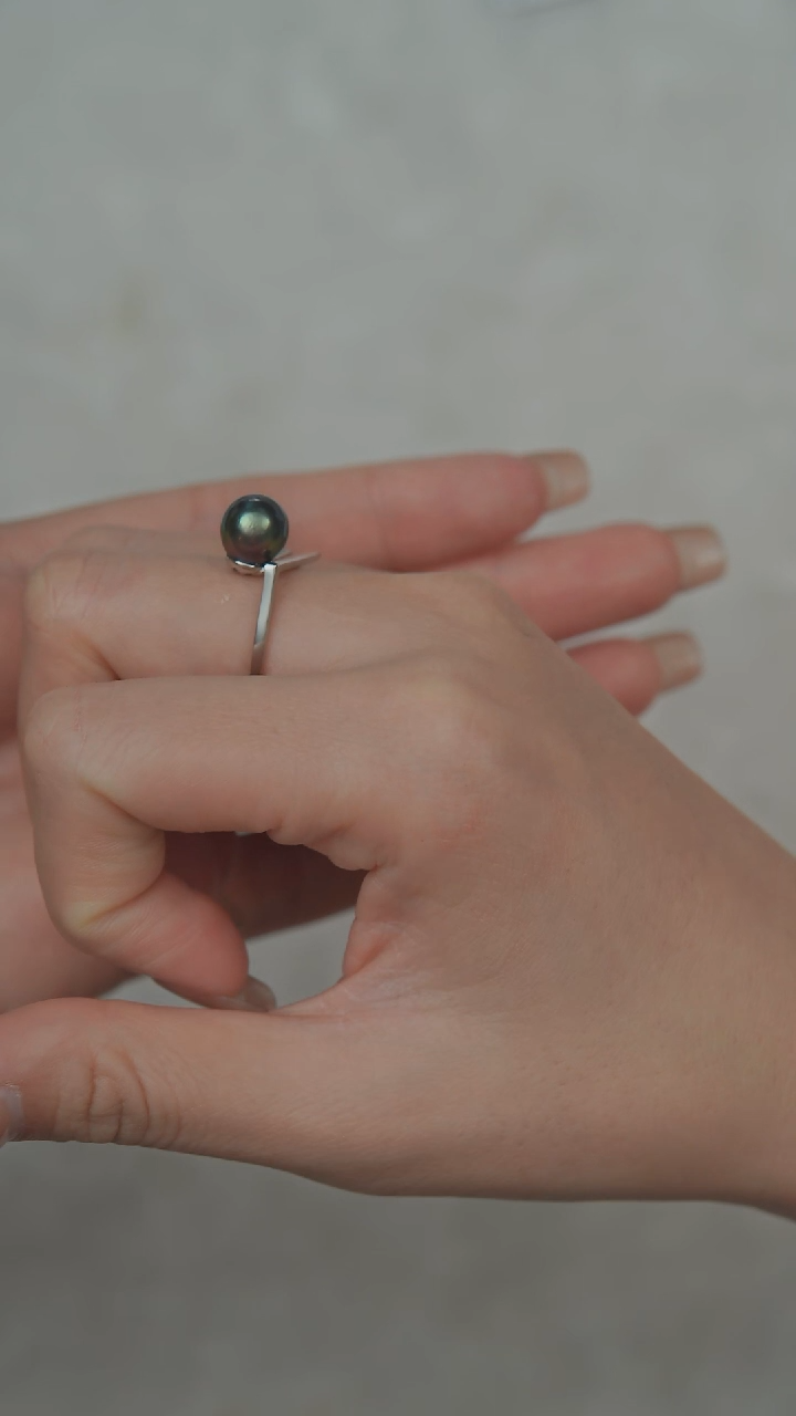 【闪购商品】海水珍珠戒指银S925镶嵌8-9mm