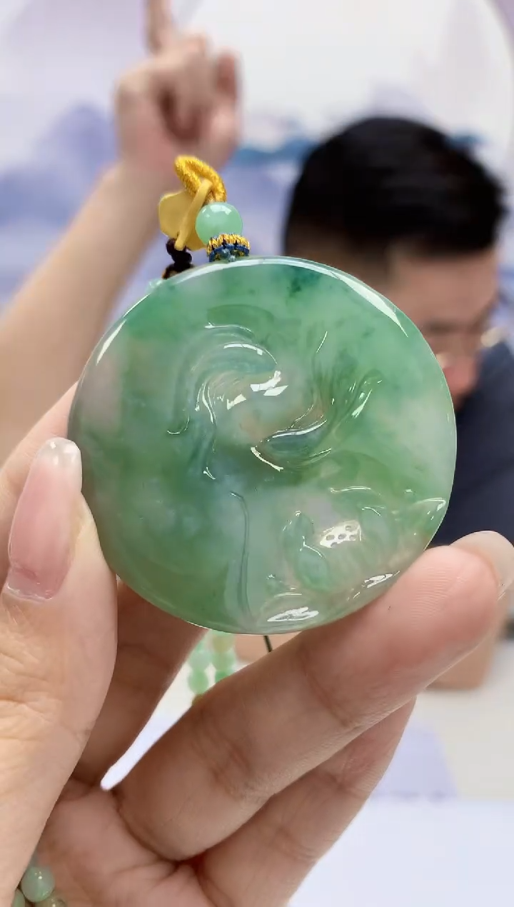 【闪购商品】定制翡翠未镶嵌5152kk-毛货挂件赠珠链76