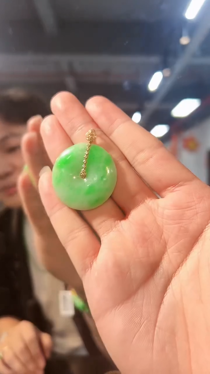 【闪购商品】翡翠颈饰18K金镶嵌缅料A货/支持复检/一件