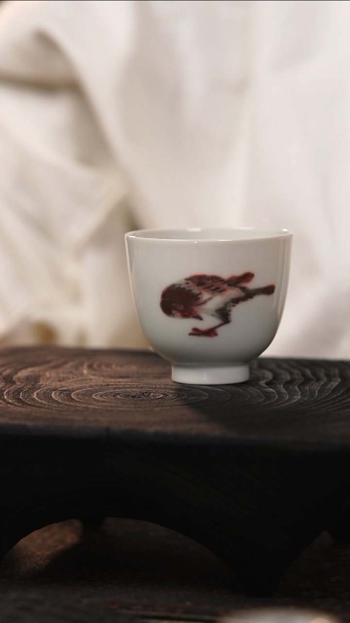 【闪购商品】善见堂 王长根人文釉里红杯（福利款）