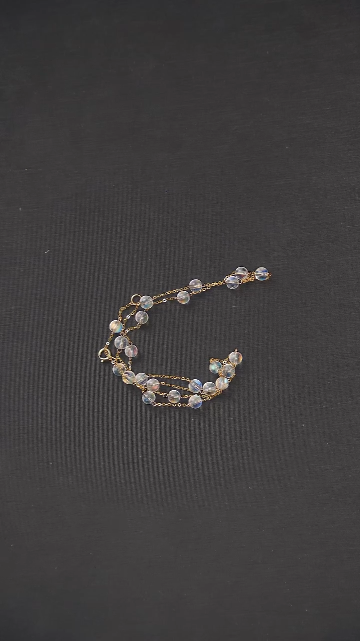 18K金镶嵌颈饰月光石项链