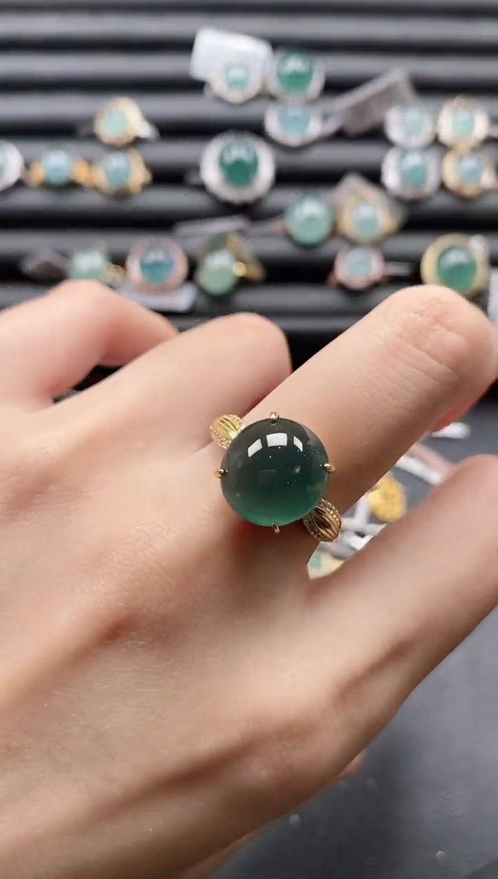 【闪购商品】翡翠戒指银S925镶嵌1111