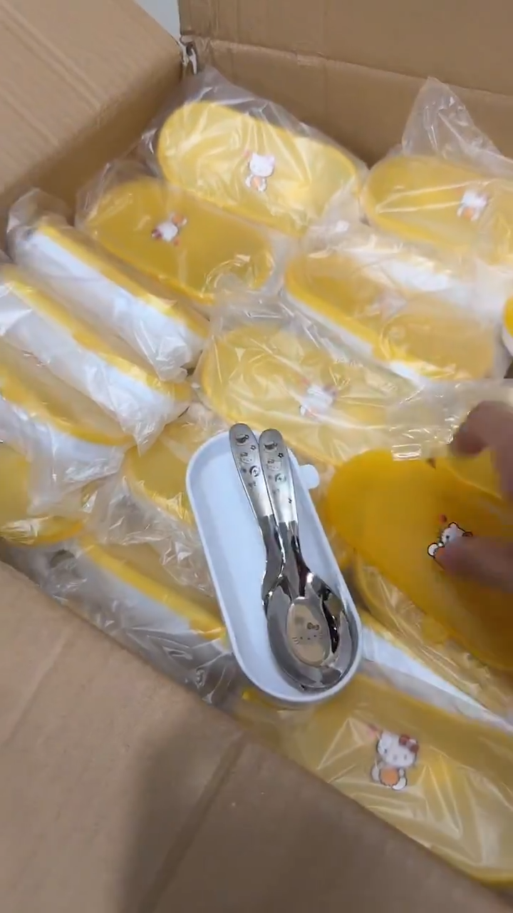 瓷片黄色壳便携餐具kt