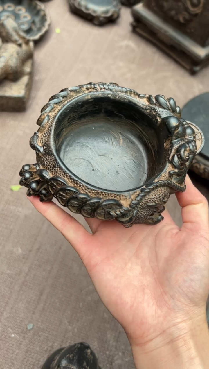 陶土【火山泥】金蟾盆